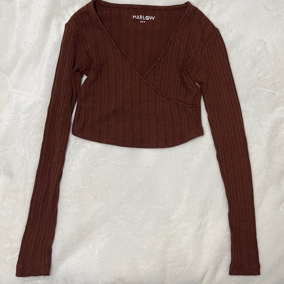 Harlow Brown Crop Top - Picture 2 of 4